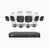 H800 - 4K 16 Channel PoE Security System with 6 Bullet & 4 Dome (IK10) Cameras, Vandal-Resistant, Human & Vehicle Detection, Color & IR Night Vision, Built-in Mic, RTSP Supported